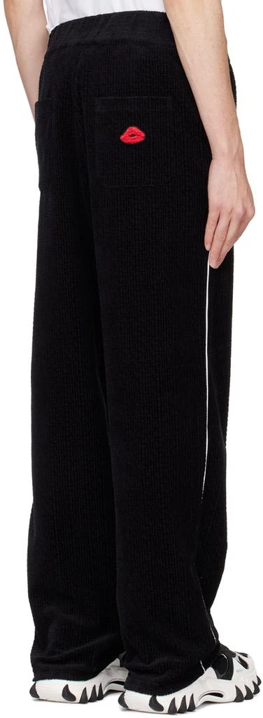 Balmain Black Velvet Monogram Kiss Jersey Sweatpants 3