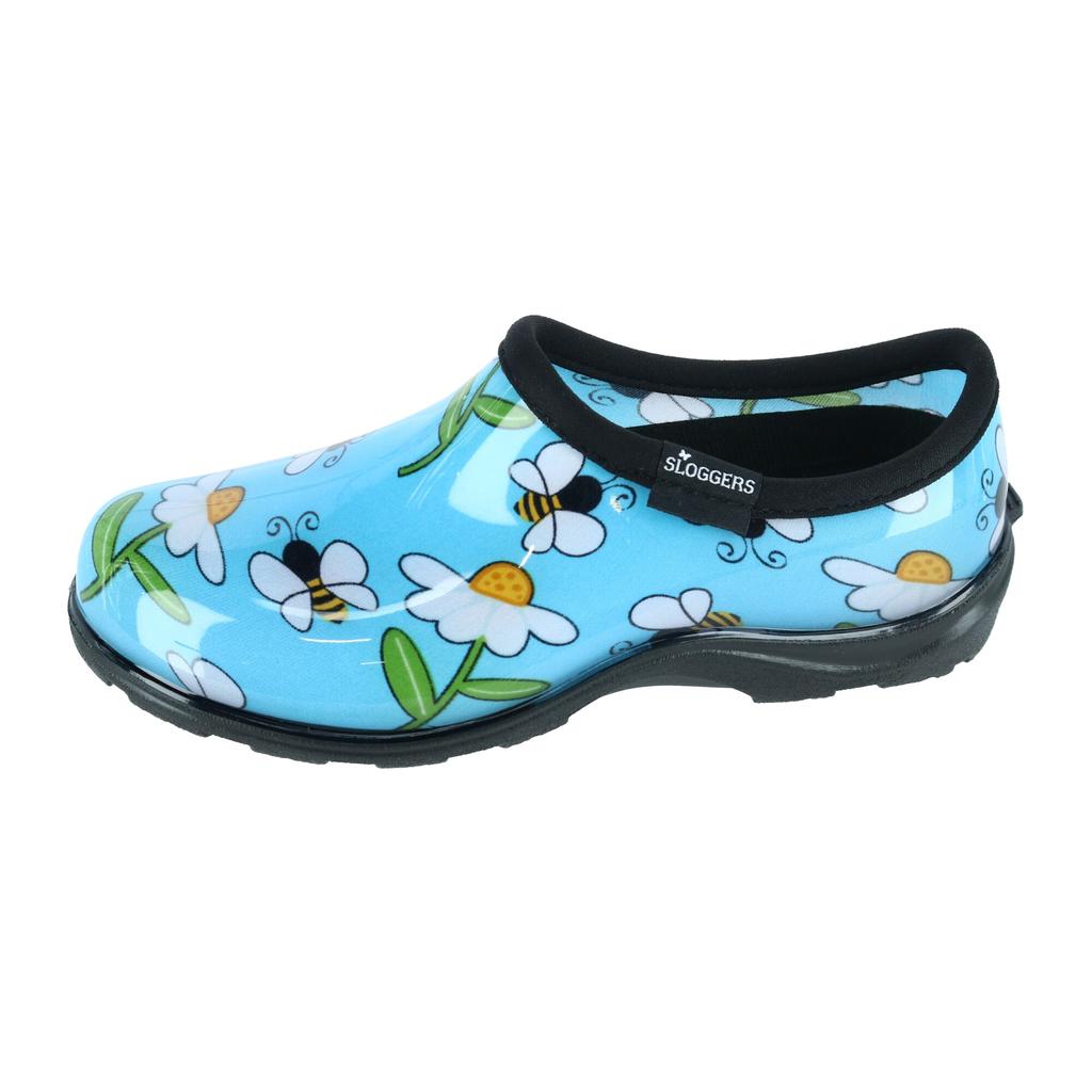 Sloggers Women's Bumble Bee and Flower Print Rain and Garden Shoes
