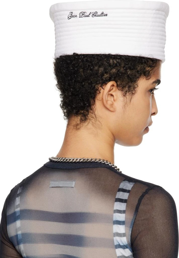 Jean Paul Gaultier White 'The Wide Sailor' Bucket Hat 3