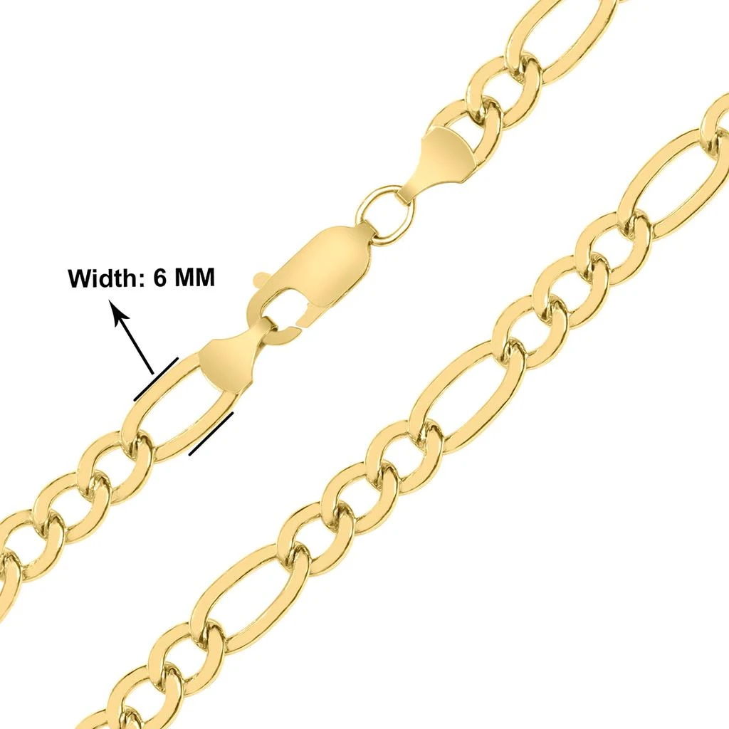 Monary 14K Yellow Gold Filled 6MM Figaro Bracelet with Lobster Clasp 3