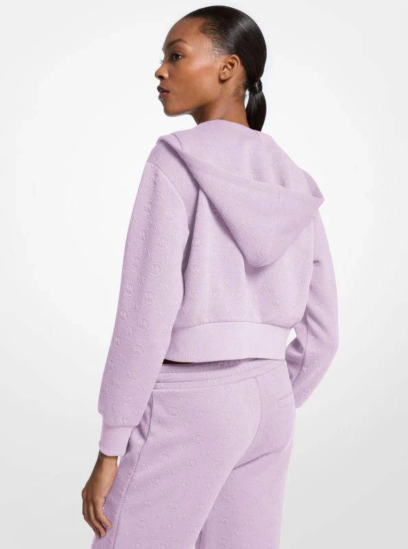 Michael Kors Logo Jacquard Charm Jacquard Cropped Zip-Up Hoodie 2