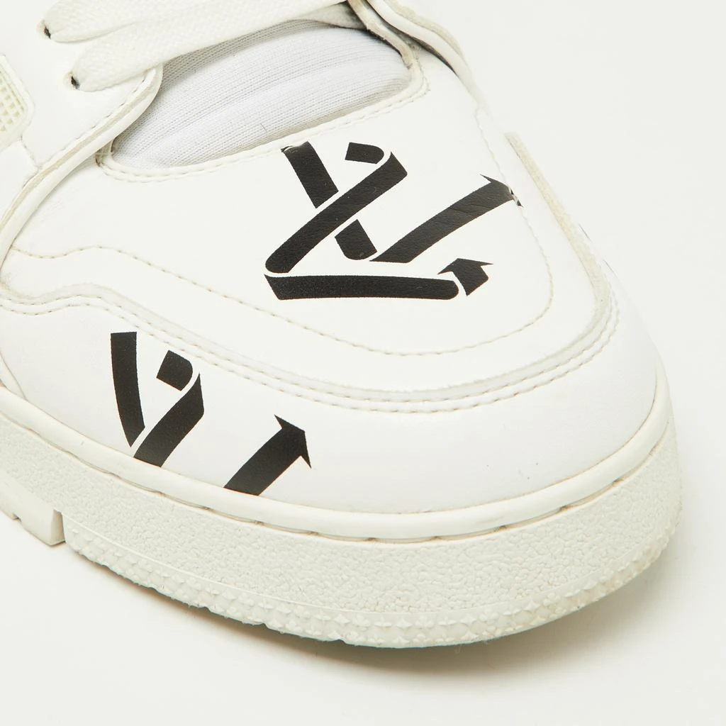 Louis Vuitton Louis Vuitton White/Black Monogram Faux Leather LV Trainer Sneakers Size 41 7