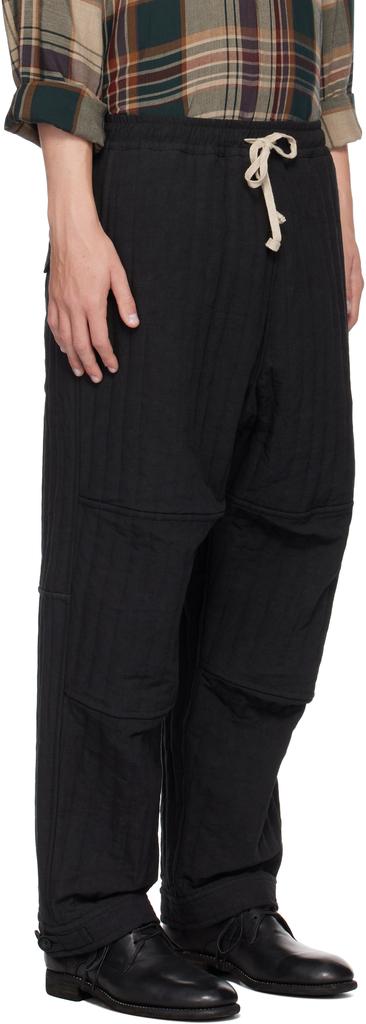 Jan-Jan Van Essche Black O-Project Dense Twill Wide Knee Trousers
