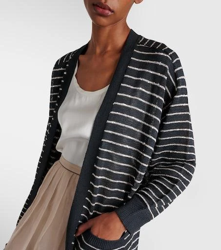Brunello Cucinelli Dazzling striped cotton cardigan 4