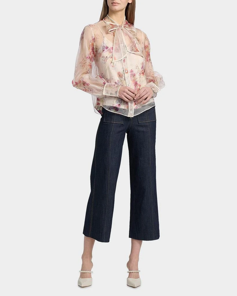 Cinq a Sept Farouz Iris Bouquet Silk Organza Top 2