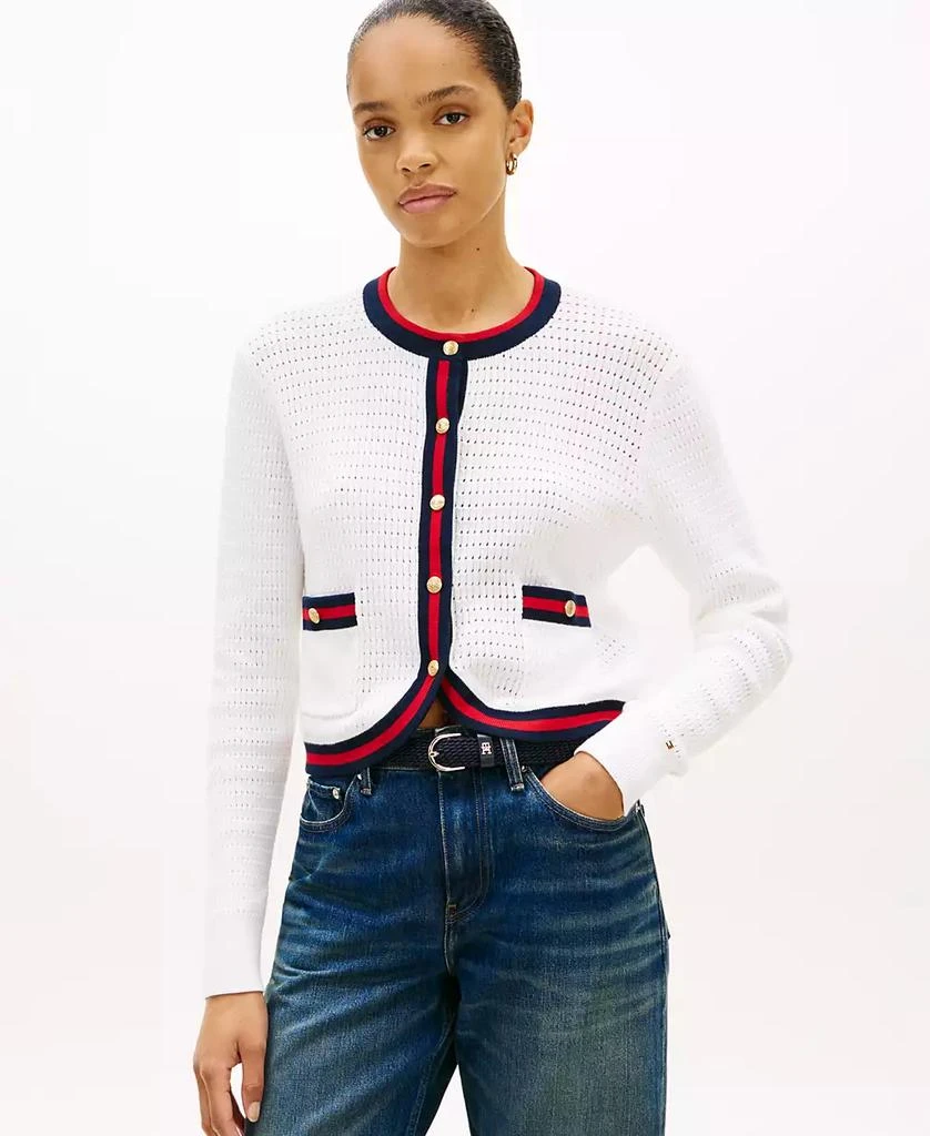Tommy Hilfiger Women's Crew Neck Cardigan Sweater