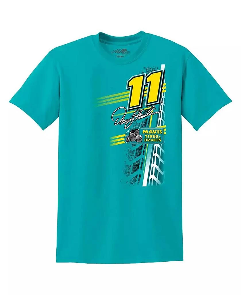 Joe Gibbs Racing Team Collection Men's Teal Denny Hamlin Mavis Tires Brakes Car T-Shirt 2