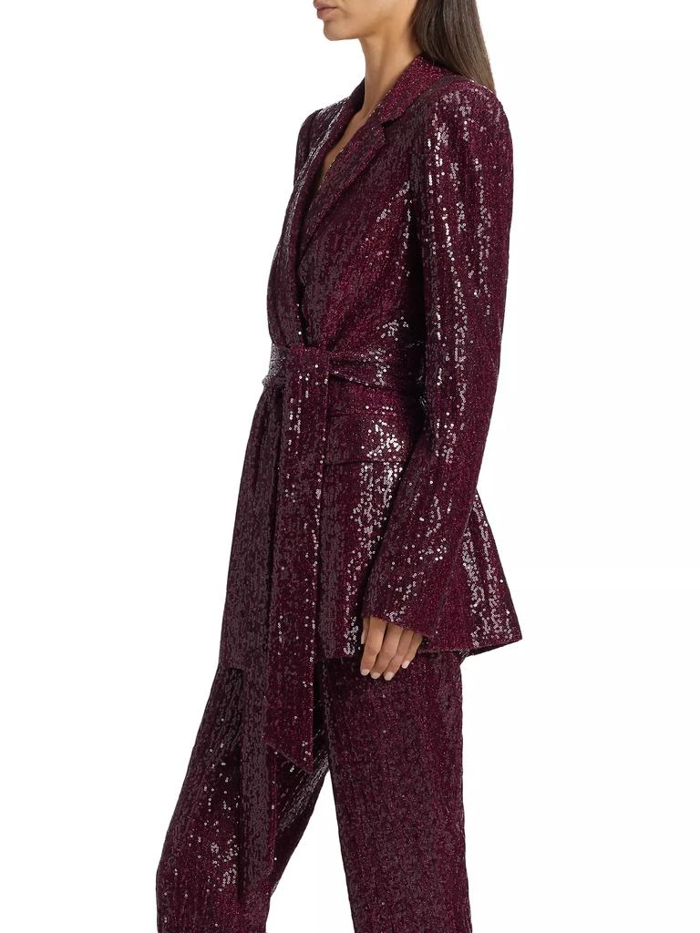 Badgley Mischka Sequined Tie-Waist Blazer 4