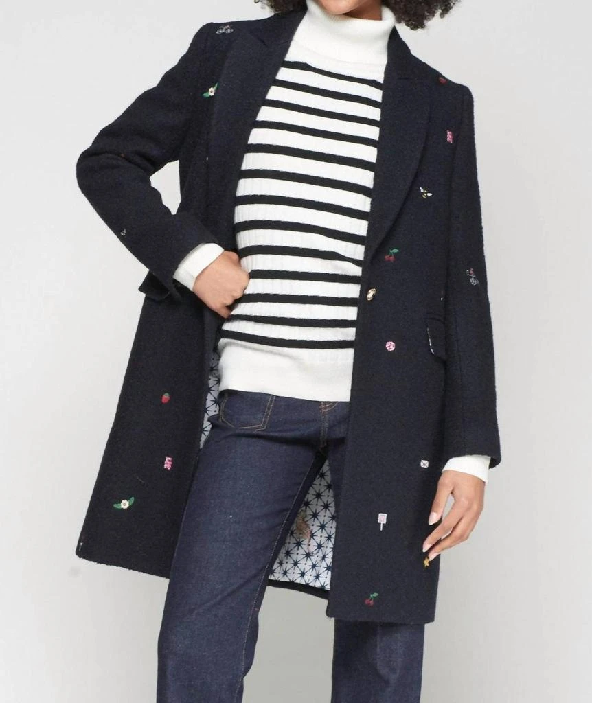 VILAGALLO Vilagallo - Aricia Mini Embroidery Wool Long Coat