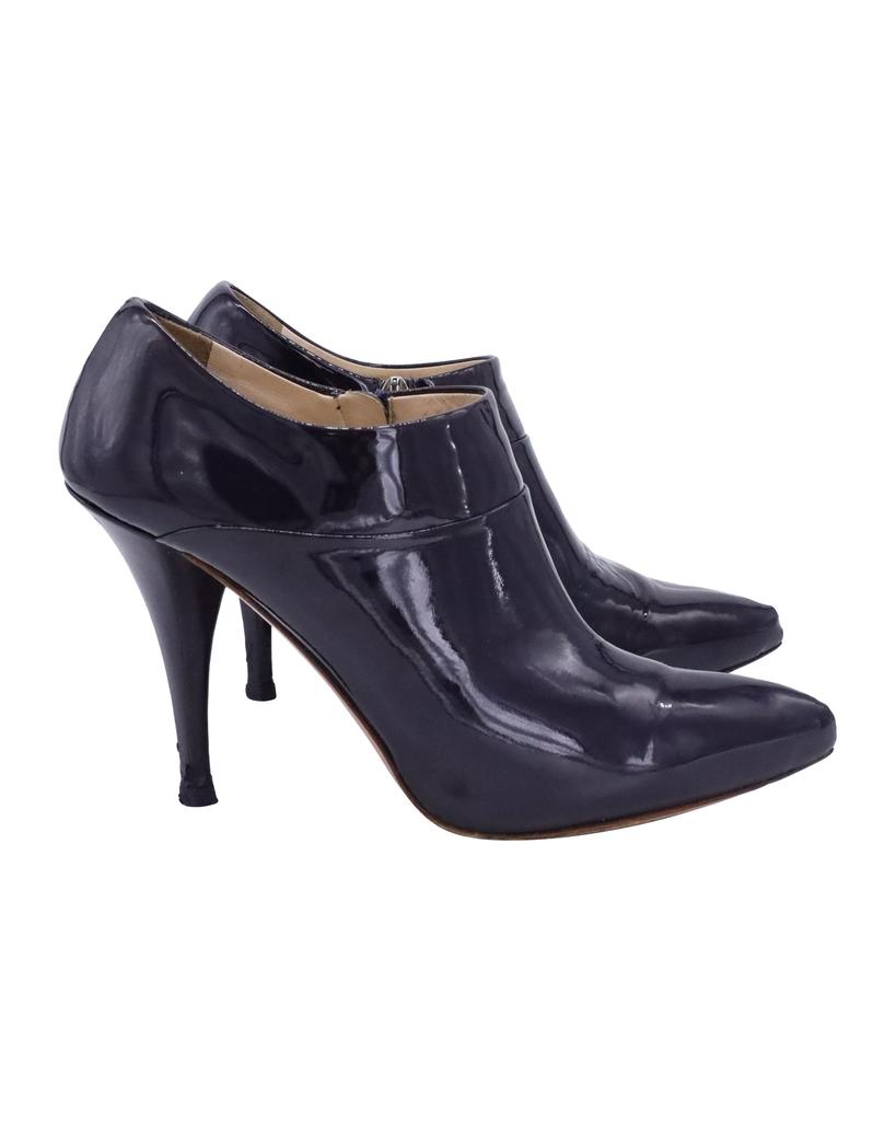 Prada Prada High Heel Ankle Boots in Deep Violet Patent Leather