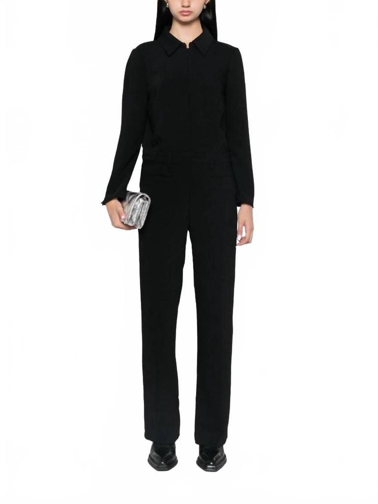 ba&sh Omiza Long Sleeve Straight Leg Jumpsuit In Black
