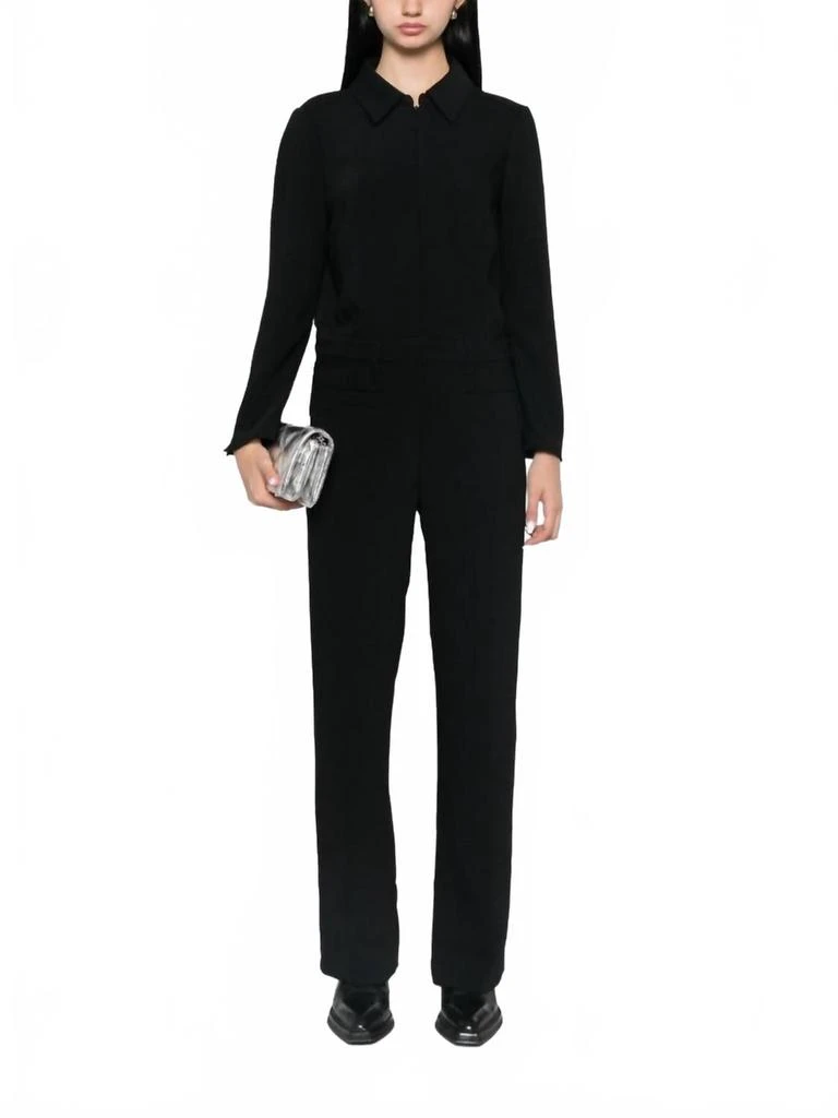 ba&sh Omiza Long Sleeve Straight Leg Jumpsuit In Black 1