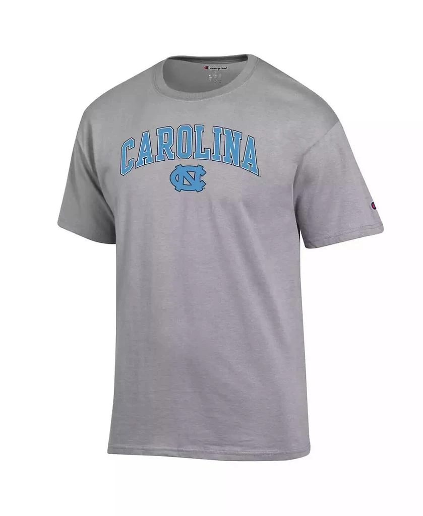 CHAMPION Men's Heather Gray North Carolina Tar Heels Arch Over Logo T-Shirt 2