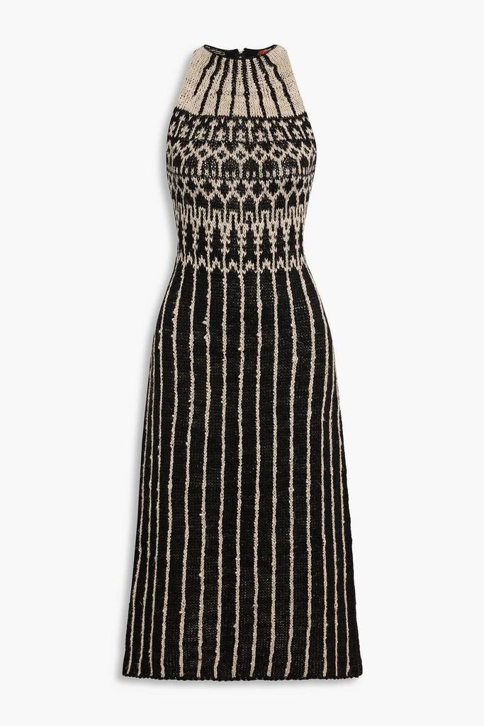 black and gold dress midi Marysia Strapless Metallic Floral Midi Dress