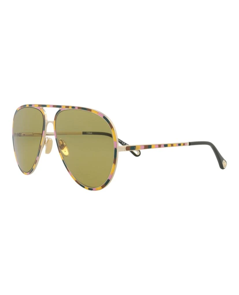 Chloé Aviator-Frame Metal Sunglasses 2