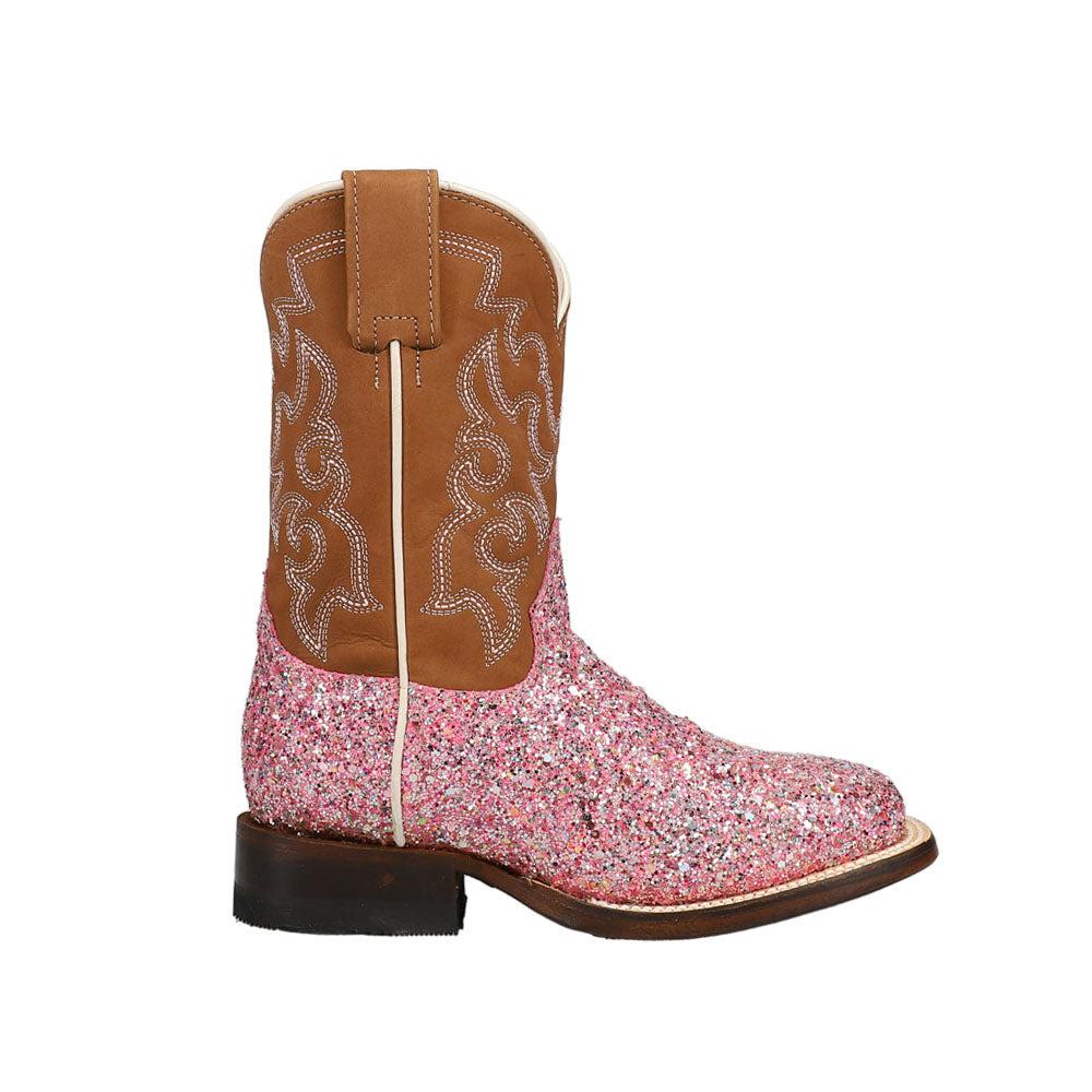 Roper Glitter Queen Square Toe Cowboy Boots (Little Kid-Big Kid)