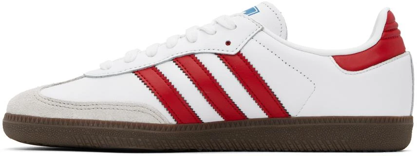 adidas Originals White & Red Samba OG Sneakers 3