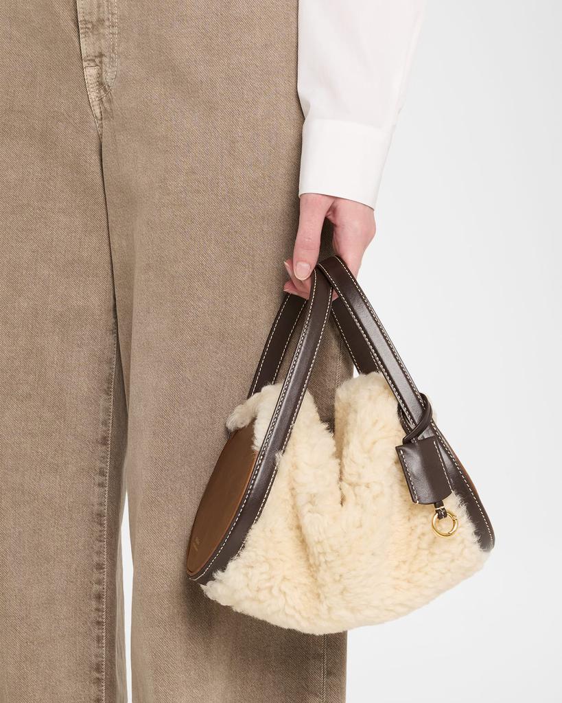 Ralph Lauren Play Shearling & Leather Barrel Duffel Bag