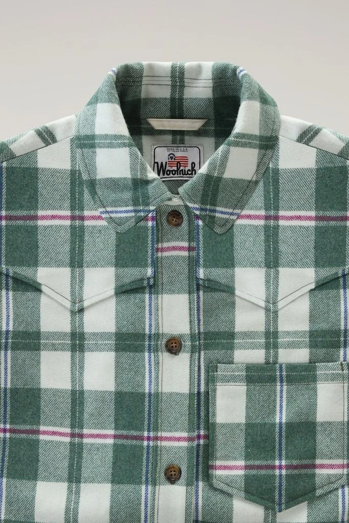 Woolrich Western Check Overshirt in Wool Blend Flannel - Women - Brown 2