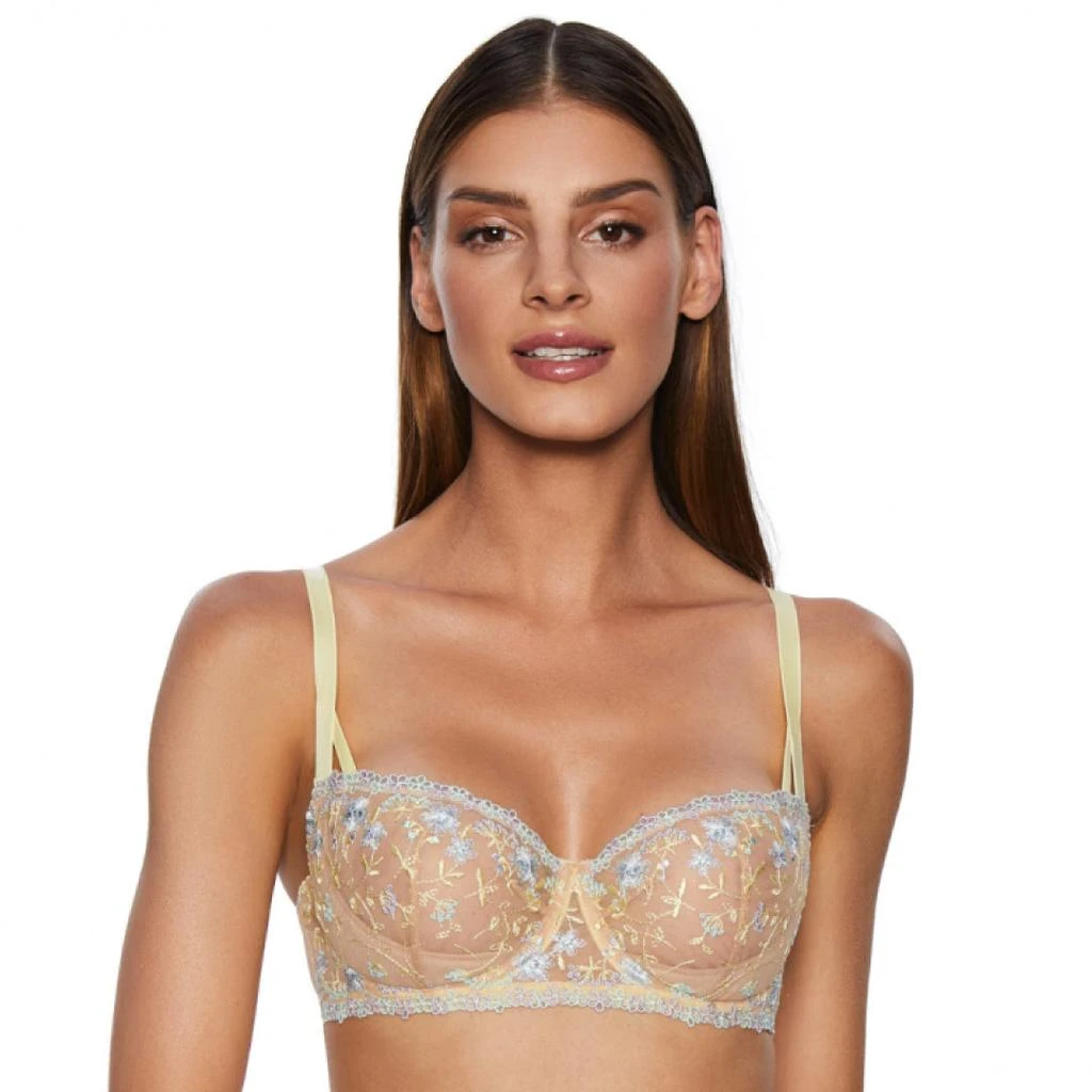 TRUEDAMES Sheer Soft Balconette Bra Forget Me Not