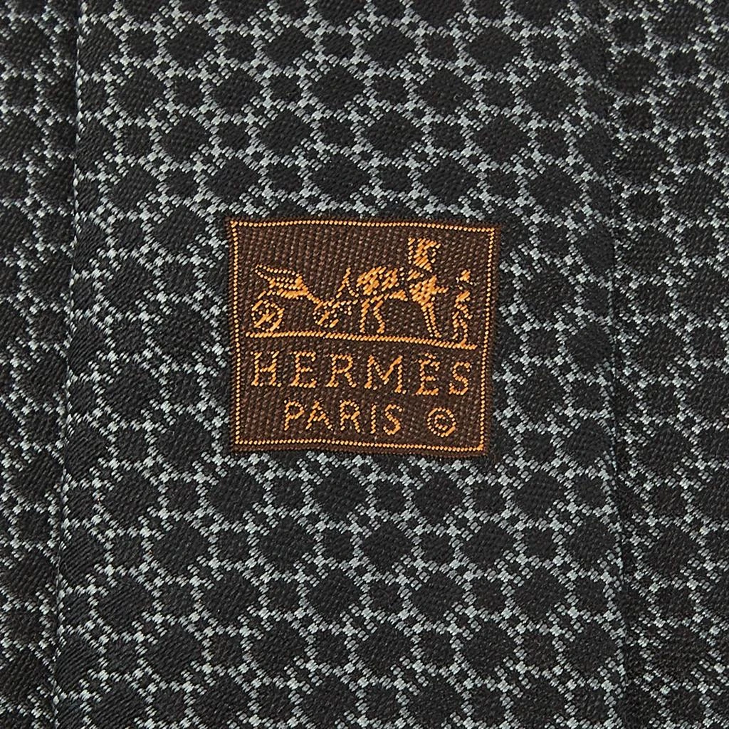 Hermes Hermes Grey Patterned Silk Tie 4