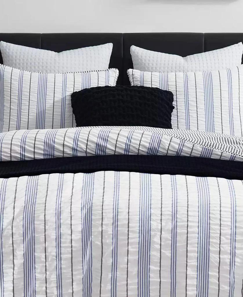 DKNY Seersucker Stripe 3 Piece Duvet Cover Set 3
