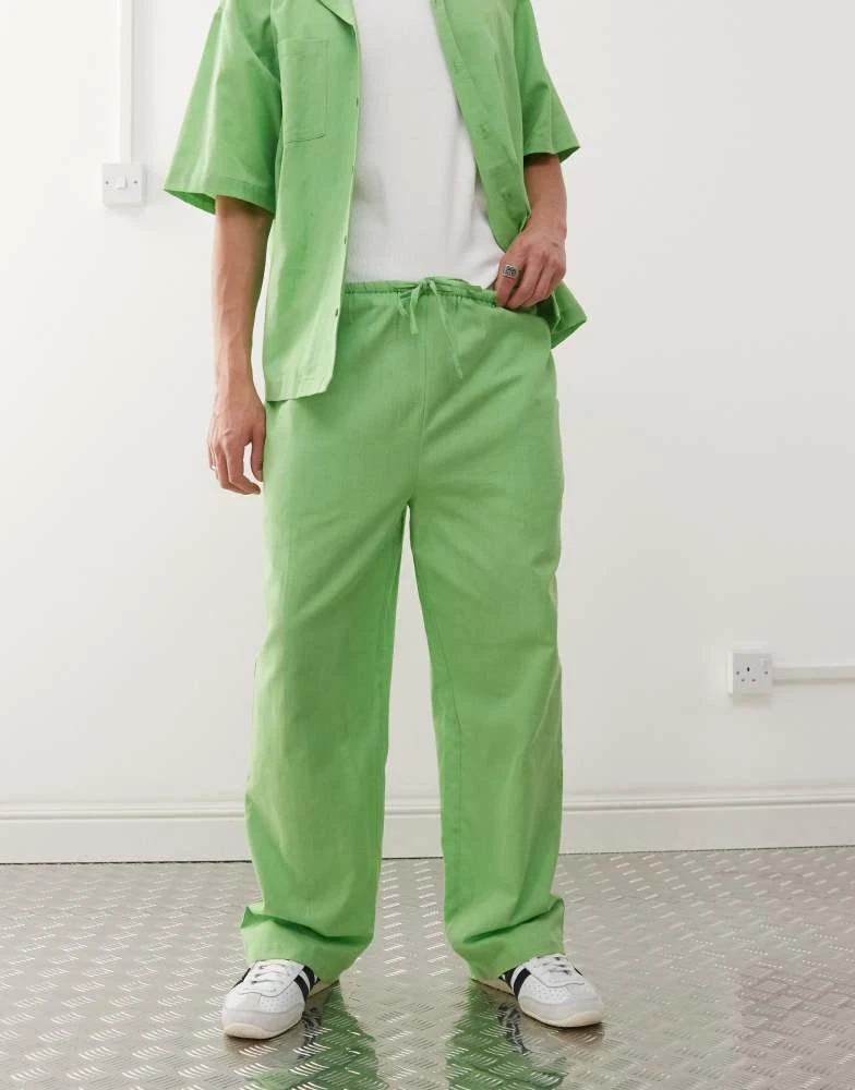 COLLUSION COLLUSION textured woven trouser in light green - LGREEN 5