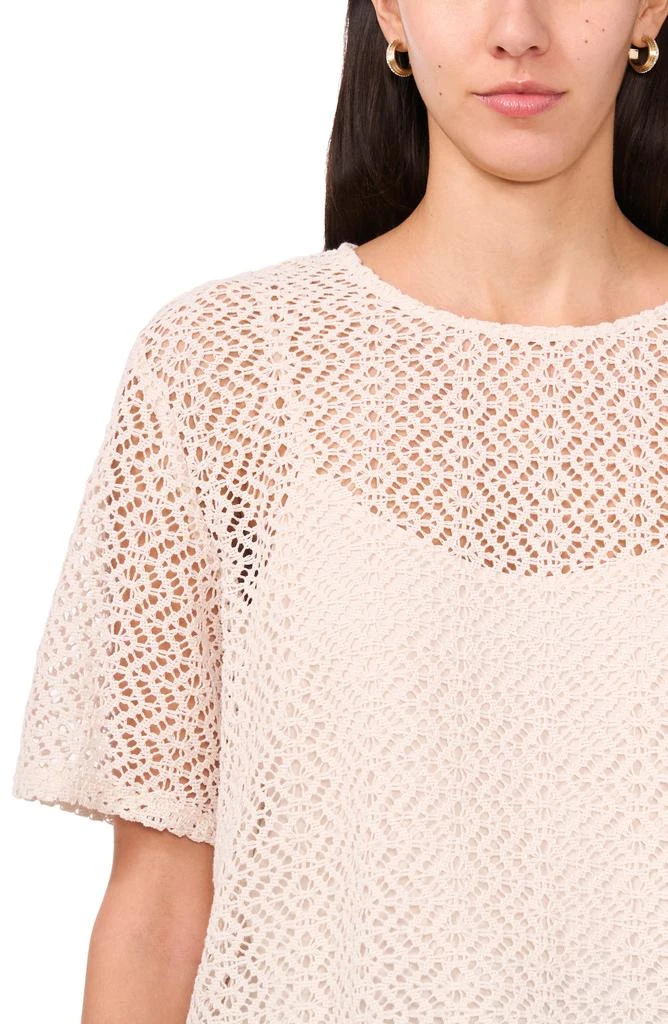 Halogen Geometric Openwork T-Shirt 3
