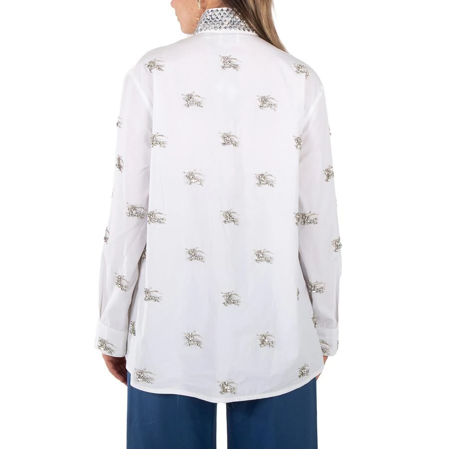 Burberry Ekd Crystal-Embellished Shirt In White 3