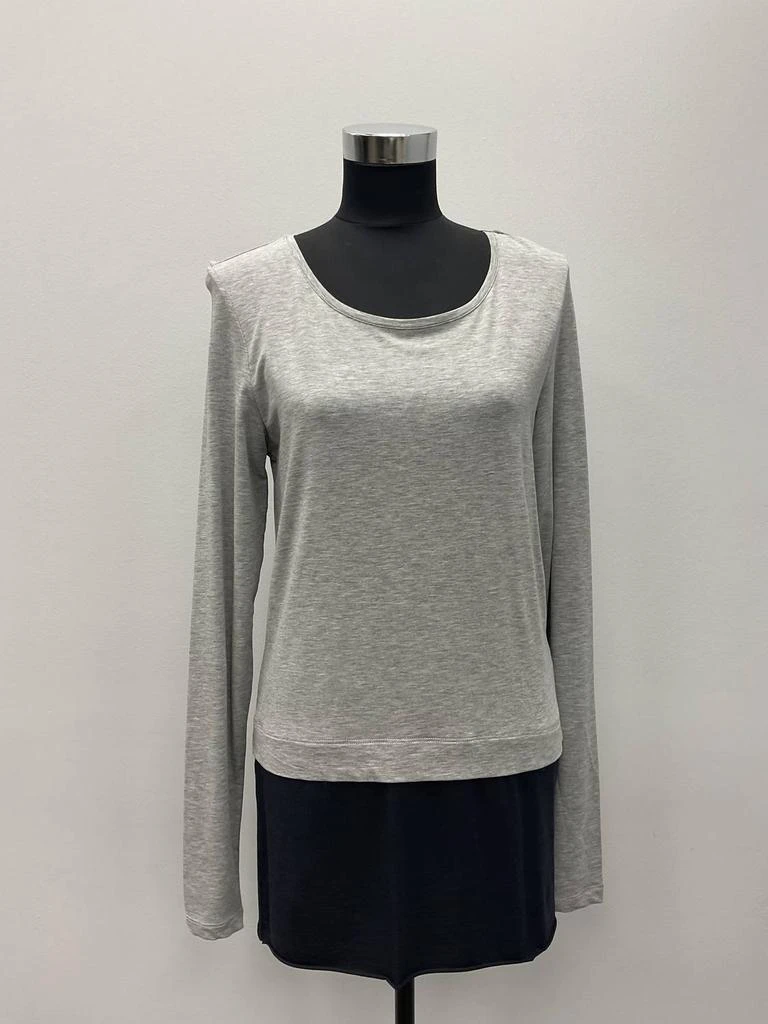 Peter O. Mahler Long Sleeve T-Shirt In Grey/navy 1