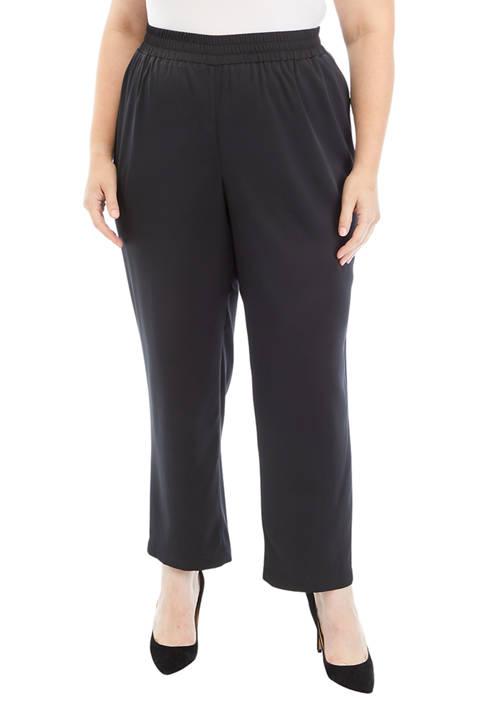 JONES NEW YORK New York Plus Size Satin Pull On Jogger Pants