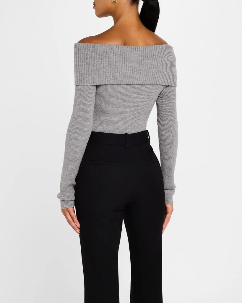 Alice + Olivia Coretta Ribbed Off-Shoulder Sweater 3