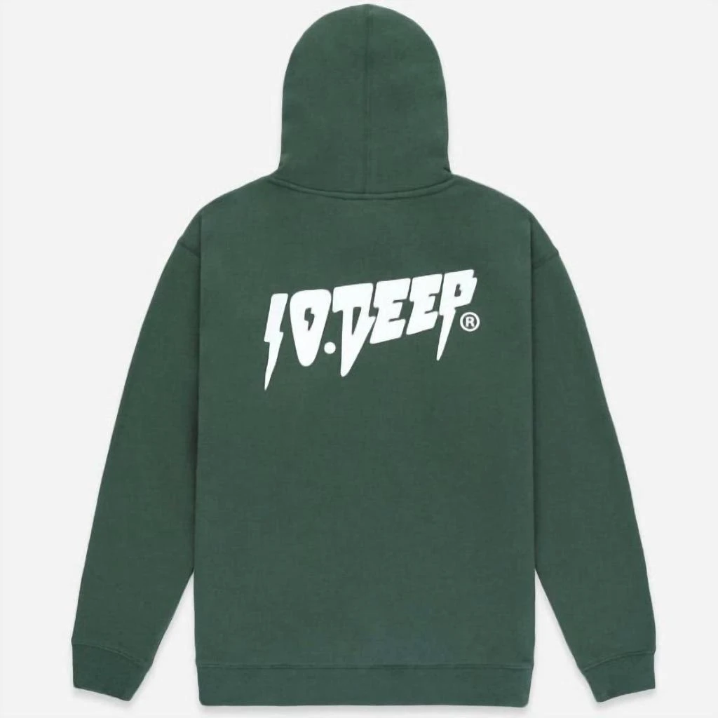 10.DEEP Men's Logo Hoodie In Green 3