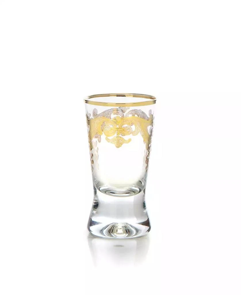 Classic Touch Liqueur Glasses with 24k Gold Artwork - Set of 6