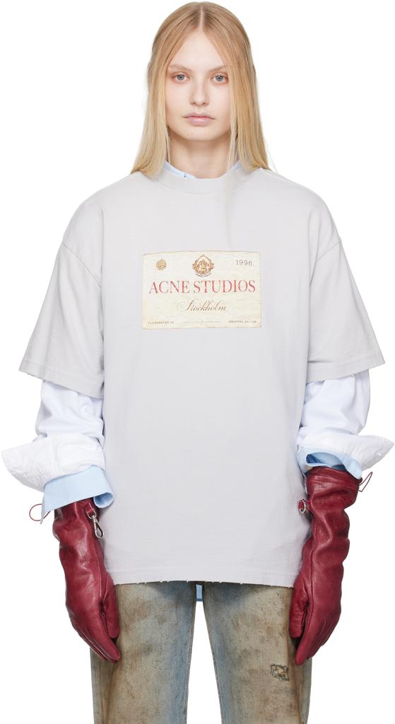 Acne Studios Gray Layered Print T-shirt