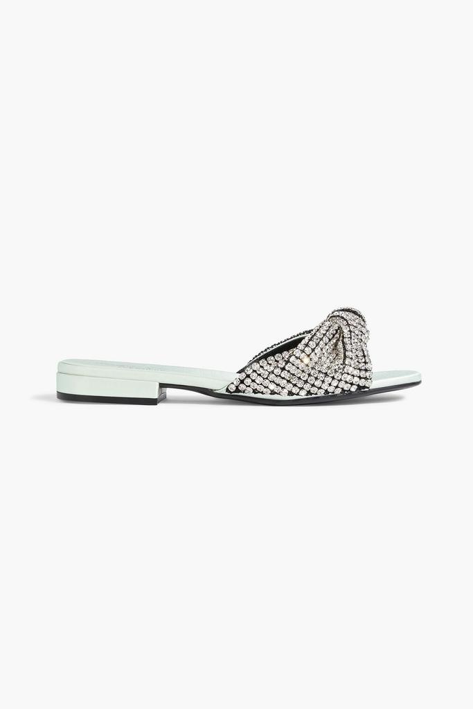 Sergio Rossi Twisted crystal-embellished satin slides