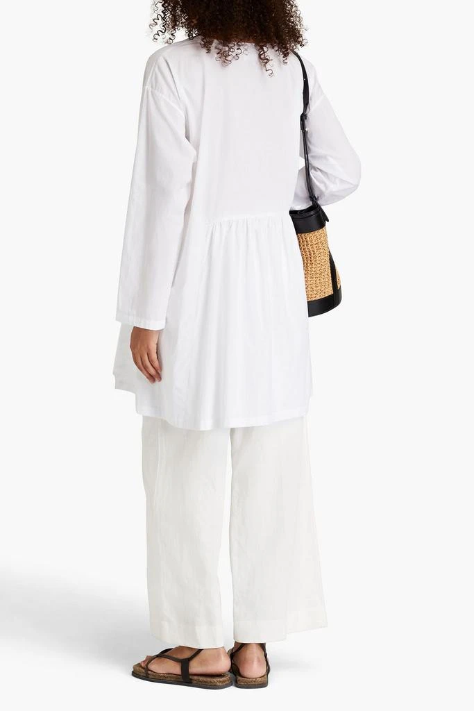 Eskandar Gathered cotton-poplin tunic 3