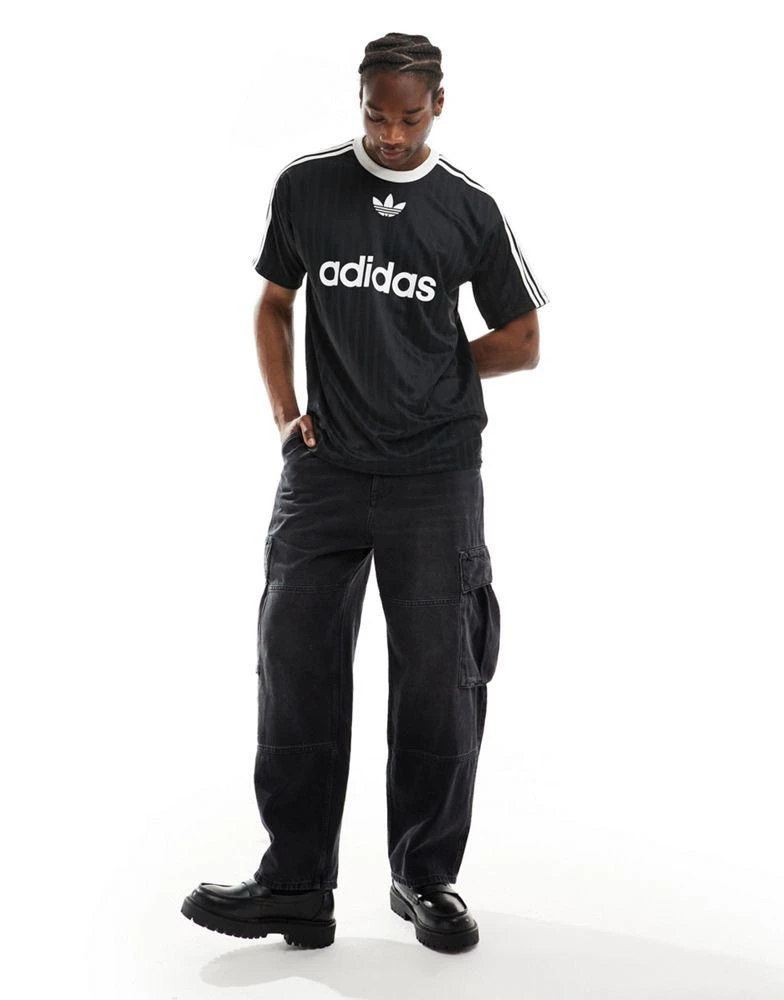 Adidas adidas Originals adicolor football t-shirt in black 2