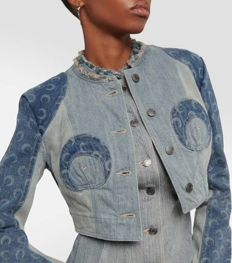 MARINE SERRE Regenerated Cropped Denim Jacket 4