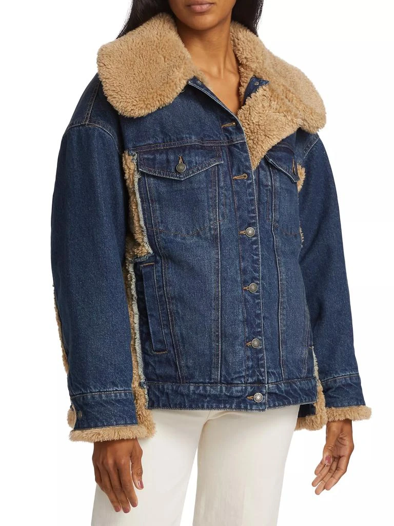 Free People Holly Oversized Denim &amp; Sherpa Jacket 3