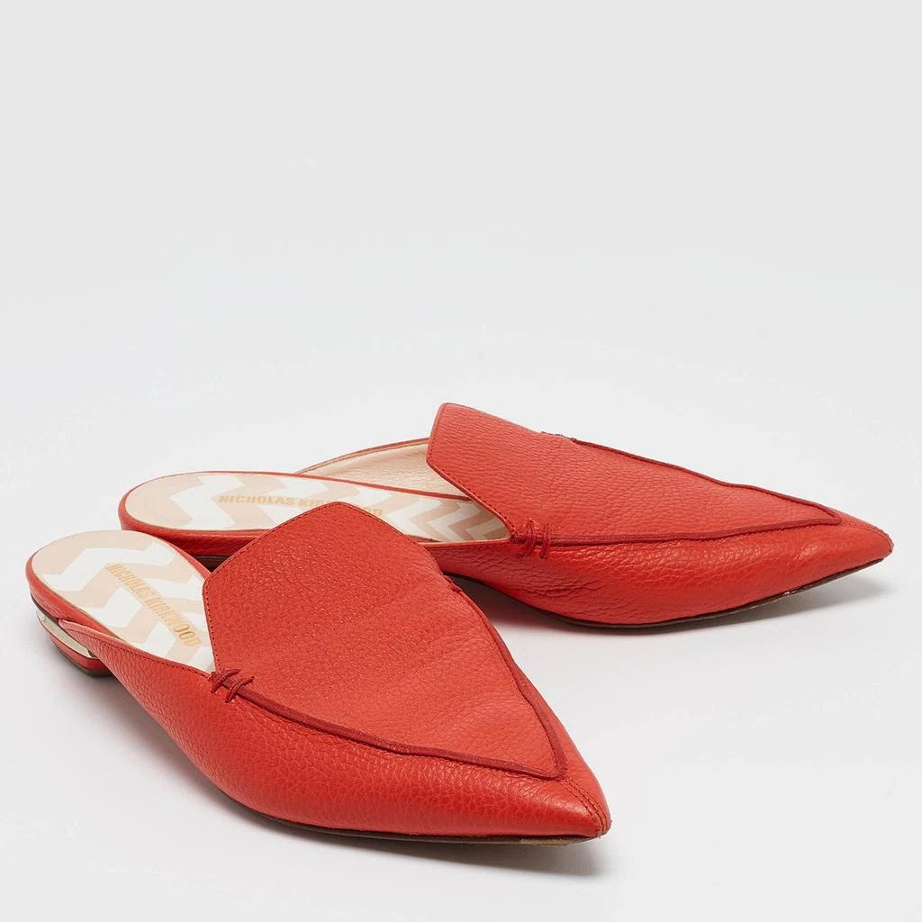 Nicholas Kirkwood Nicholas Kirkwood Red Leather Beya Pointed Toe Mules Size 41 4