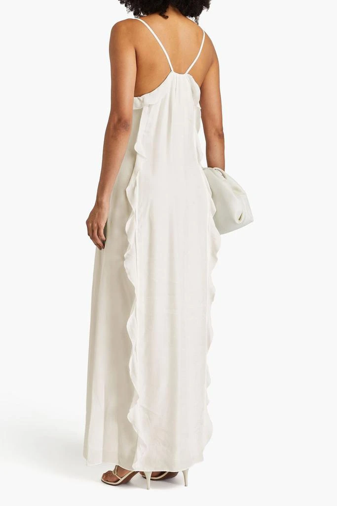 SIMKHAI Emily ruffled cupro-blend crepe maxi dress 3