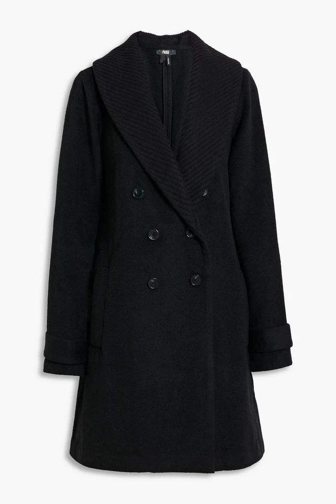 Paige Dianna double-breasted ribbed-knit paneled felt coat 1