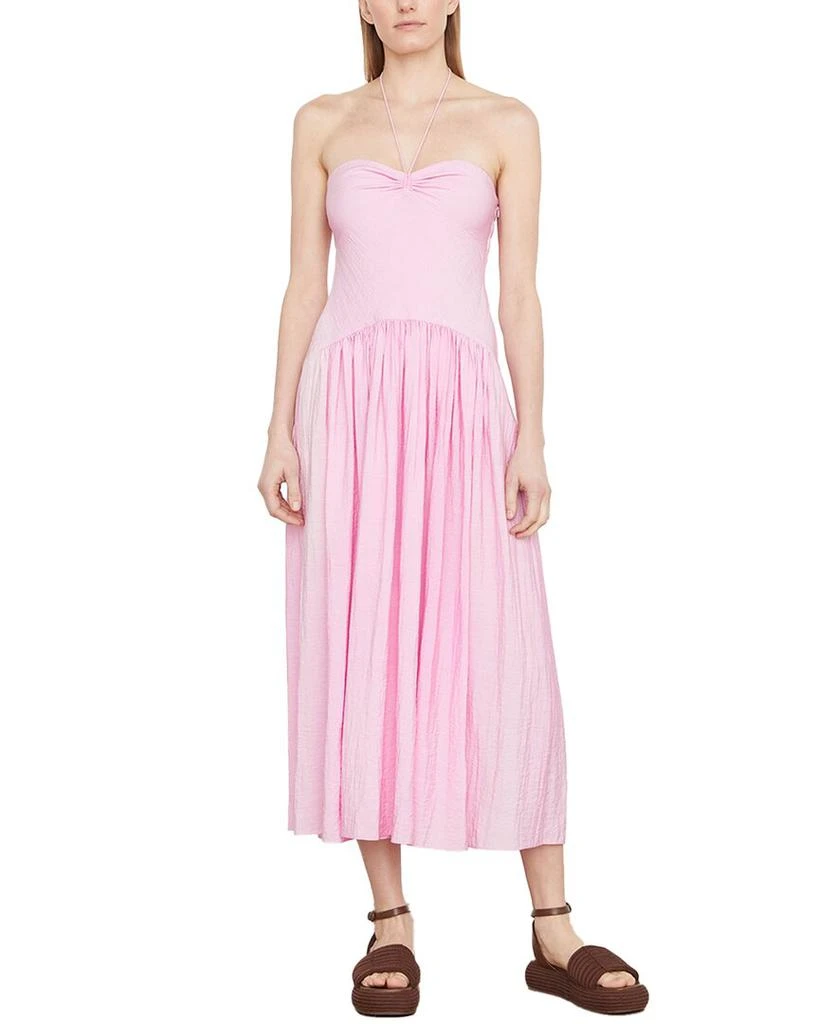 vince ruched halter dress Vince Ruched Halter Neck Dress