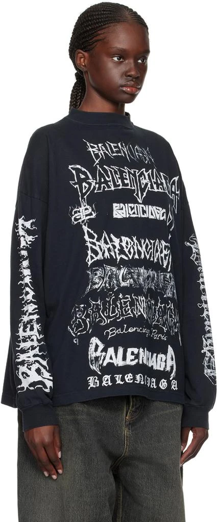 Balenciaga Black DIY Metal Long Sleeve T-Shirt 2