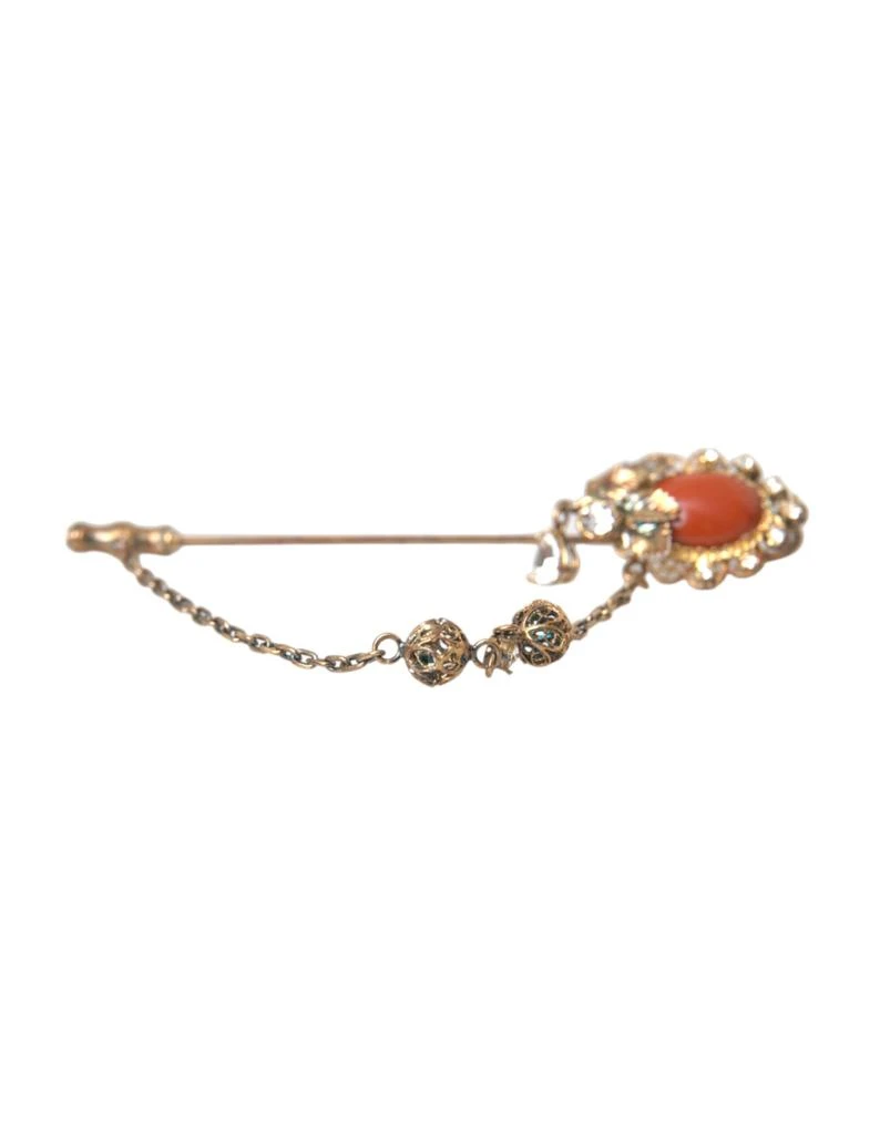 Dolce 
Gabbana Brass Crystal Chain 925 Sterling Pin Women
s Brooch 2