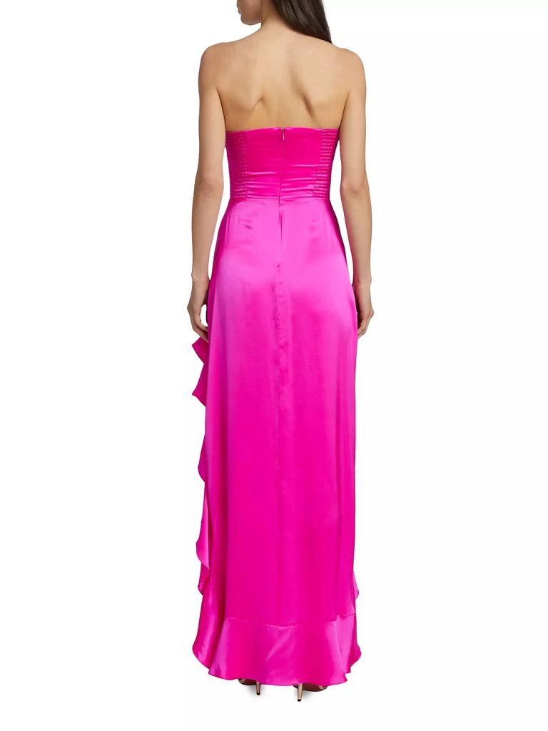 Amanda Uprichard Amalia Silk Hi-Lo Ruffle Gown 5