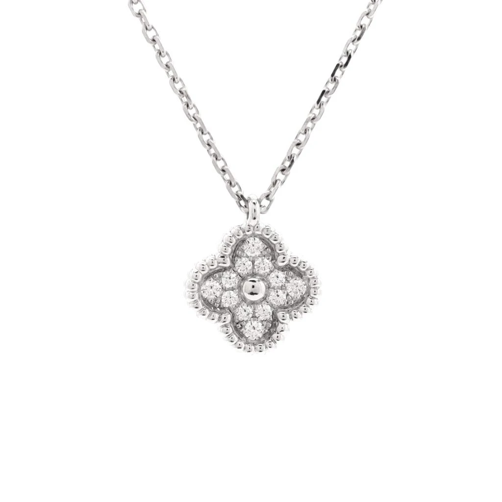Van Cleef & Arpels Sweet Alhambra Pendant Necklace 18K White Gold with Diamonds 1