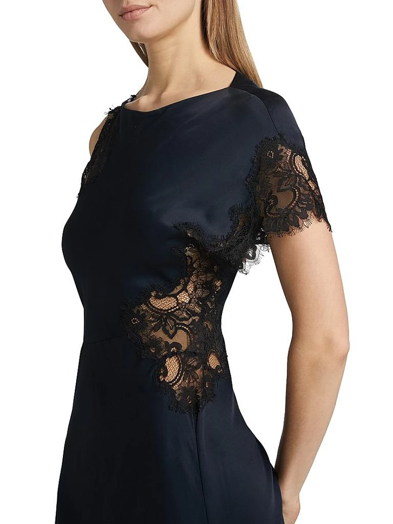 A.L.C. Alessia Lace-Trim Satin Maxi Dress 6
