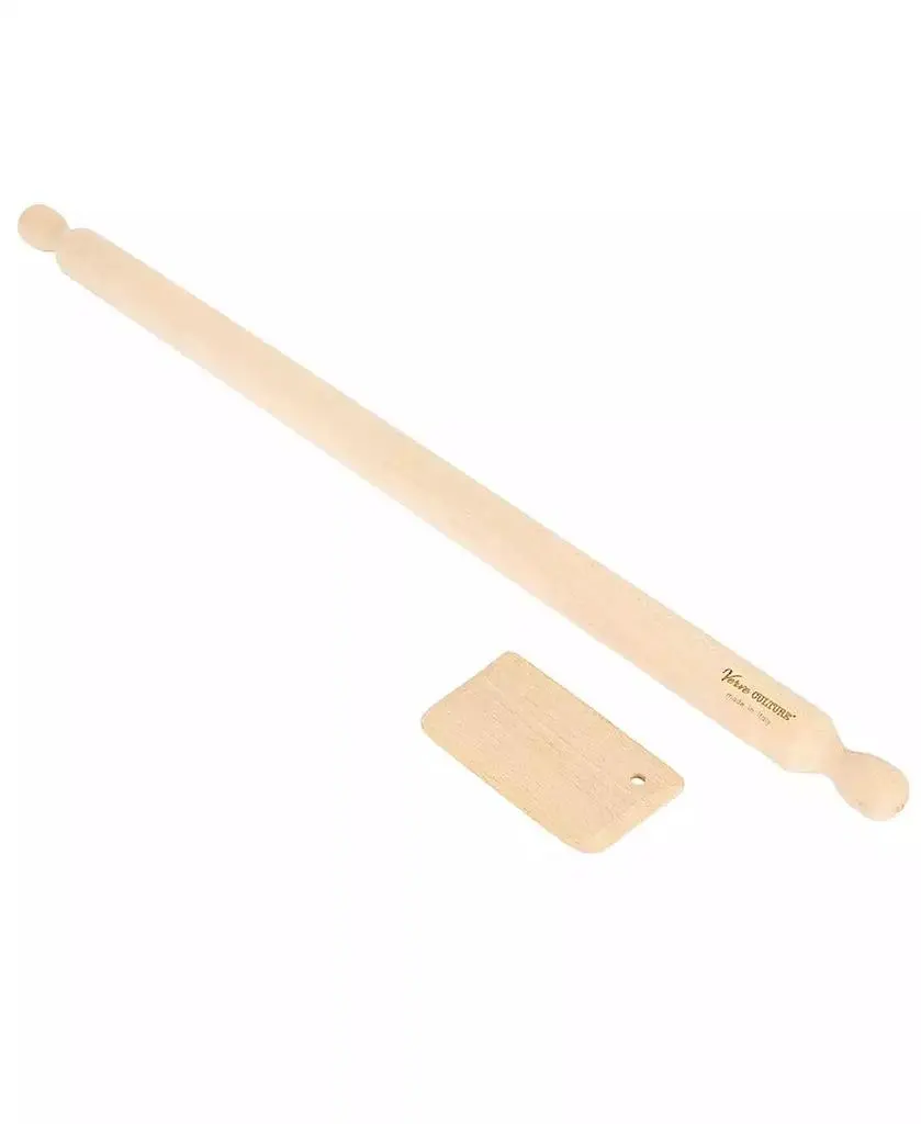 Verve Culture Beechwood Long Rolling Pin & Pasta Scraper